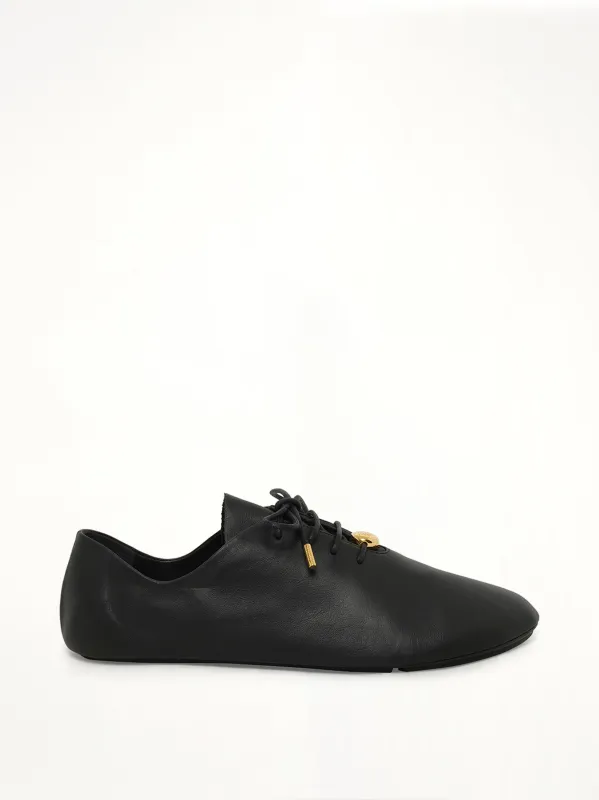 Pebble Soft Lace-Up Derby in Black made by Loewe