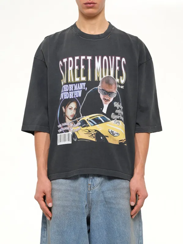 Street Moves Buffalo T-Shirt in Black Beauty made by Willy Chavarria