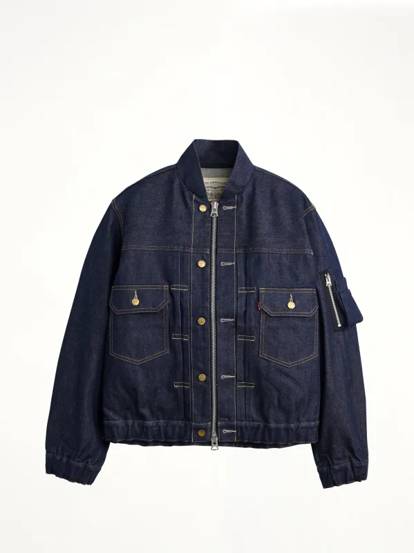 Sacai x Levi's Mens Denim Blouson in Indigo made by Sacai
