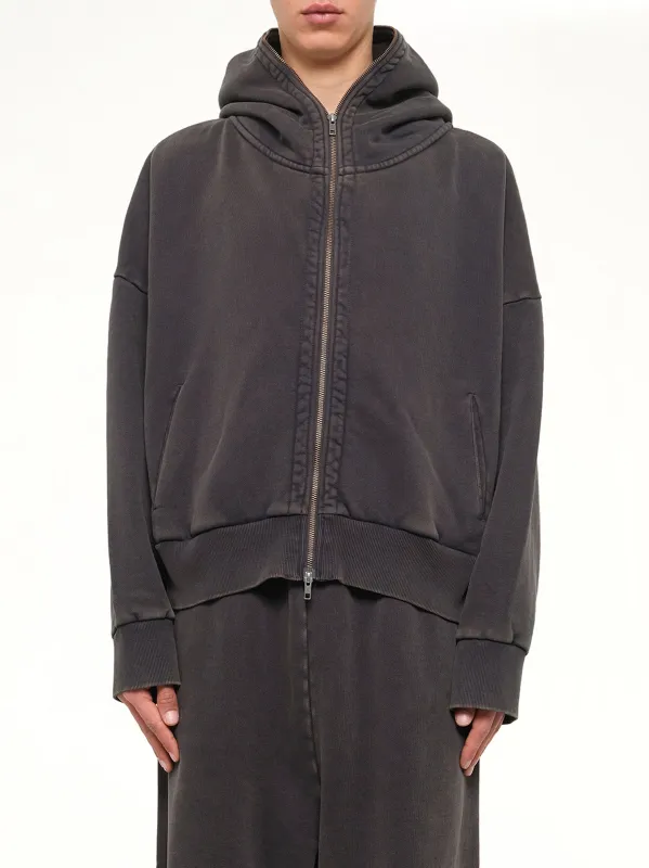 Eternal Zip Hoodie in Washed Black made by Entire Studios