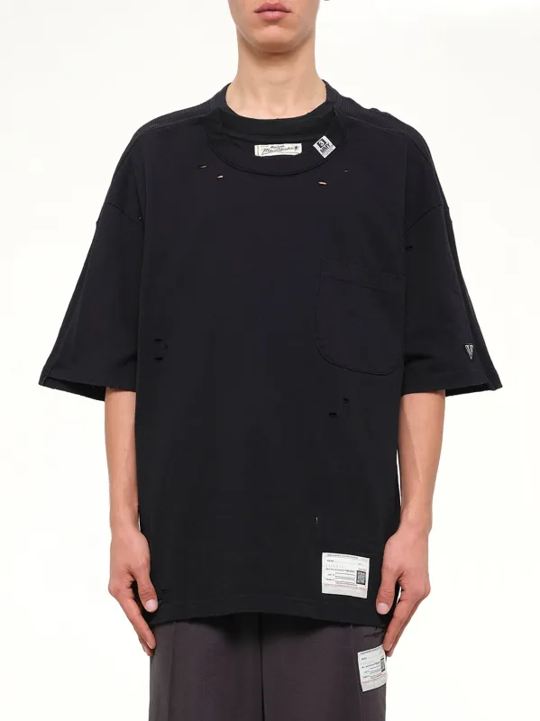 Thermal Combined T-Shirt in Black made by Maison MIHARA YASUHIRO
