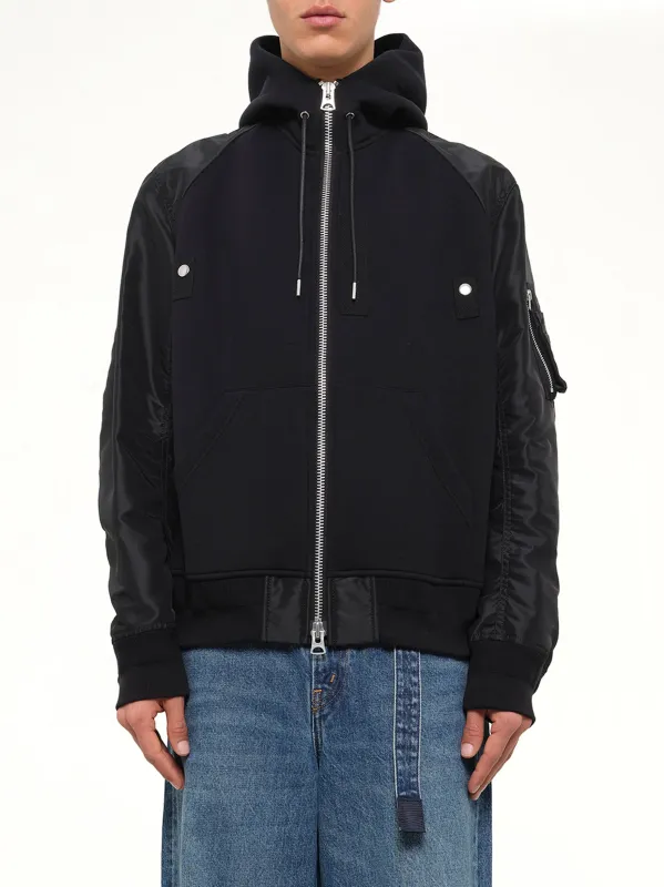 Sponge Sweat Hoodie in Black made by Sacai