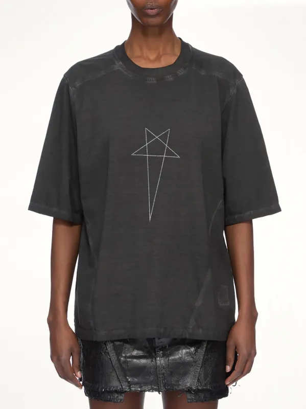 Pentagram Print Walrus T-Shirt in Faded Black made by Rick Owens
