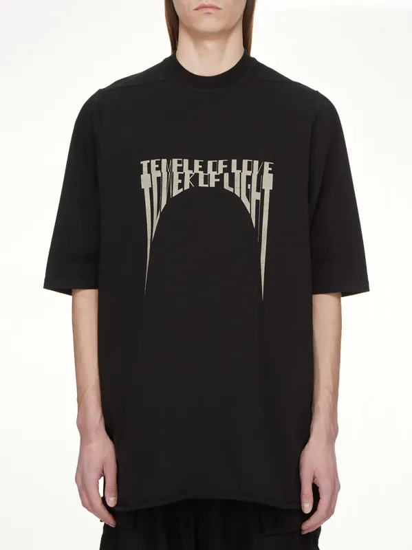 Tower of Light Jumbo SS T-Shirt in Black/Pearl made by Rick Owens