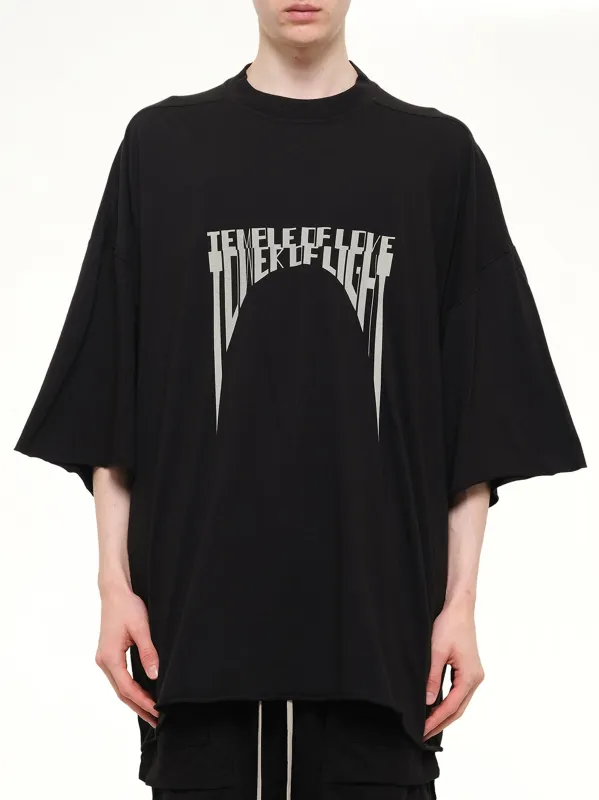 Tower of Light Tommy T-Shirt in Black/Pearl made by Rick Owens