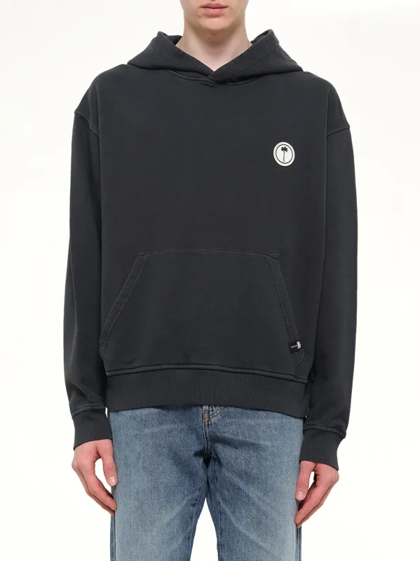 Palm Shadow Loose Hoodie in Black/Off White made by Palm Angels