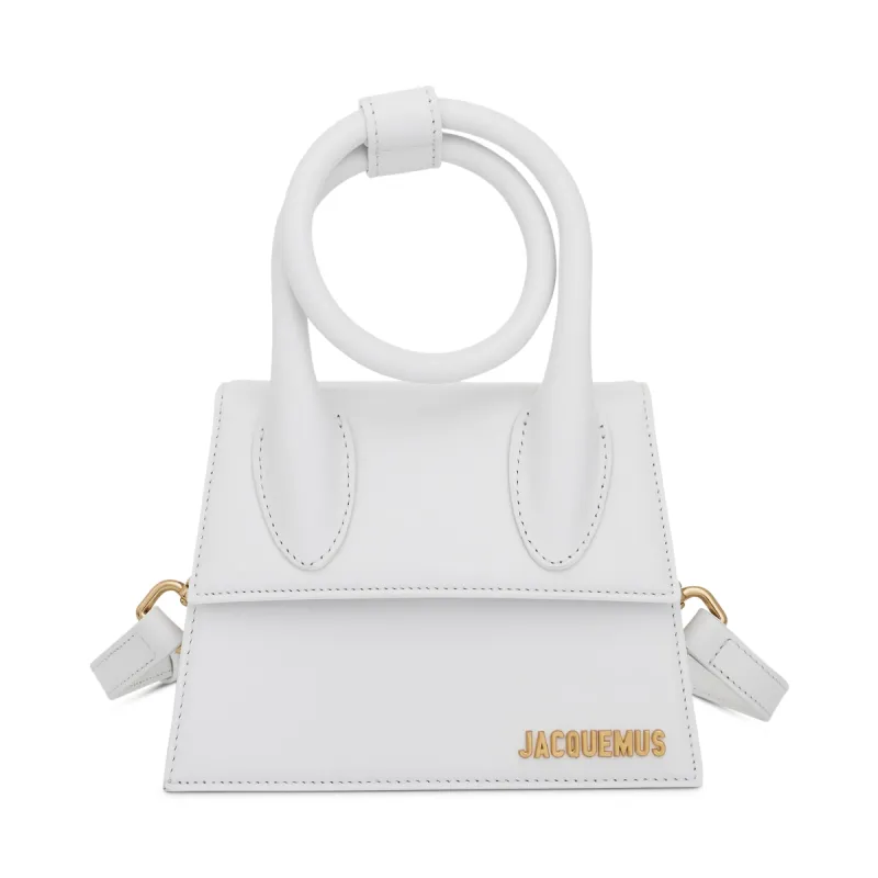 Le Chiquito Noeud Leather Bag in White sold by MARAIS
