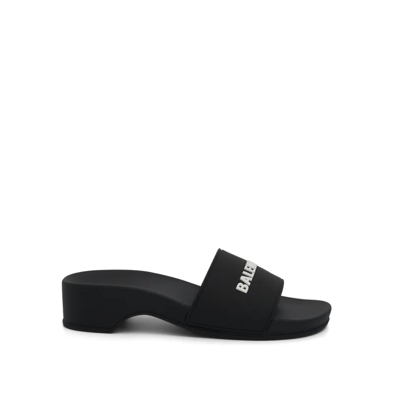 Pool Slide Sandal in Black/White sold by MARAIS