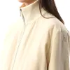 Silk Zip Bomber Jacket in Oat sold by MARAIS