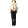 Silk Zip Bomber Jacket in Oat sold by MARAIS