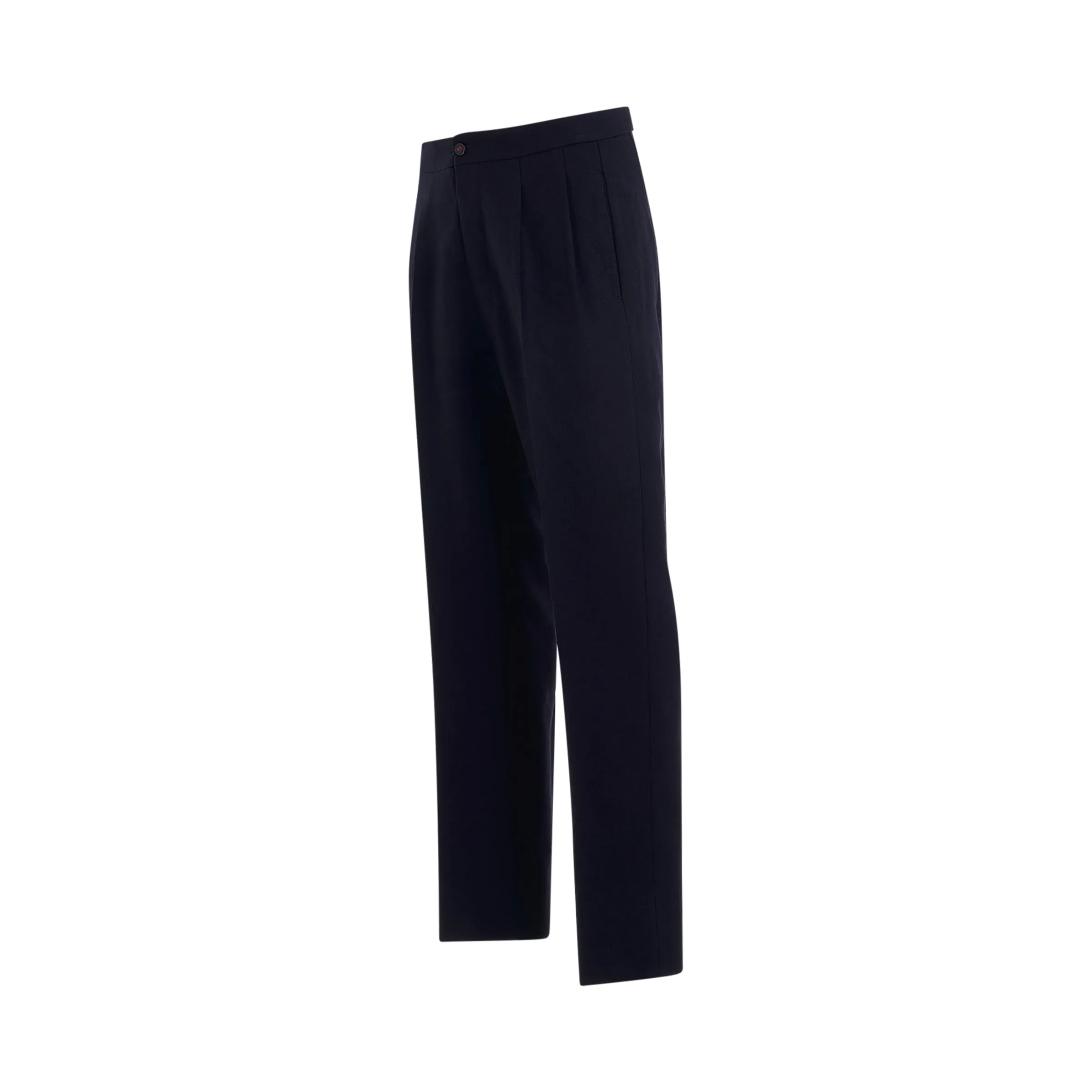 Wool Herringbone Trousers in Navy sold by MARAIS product image thumbnail 2