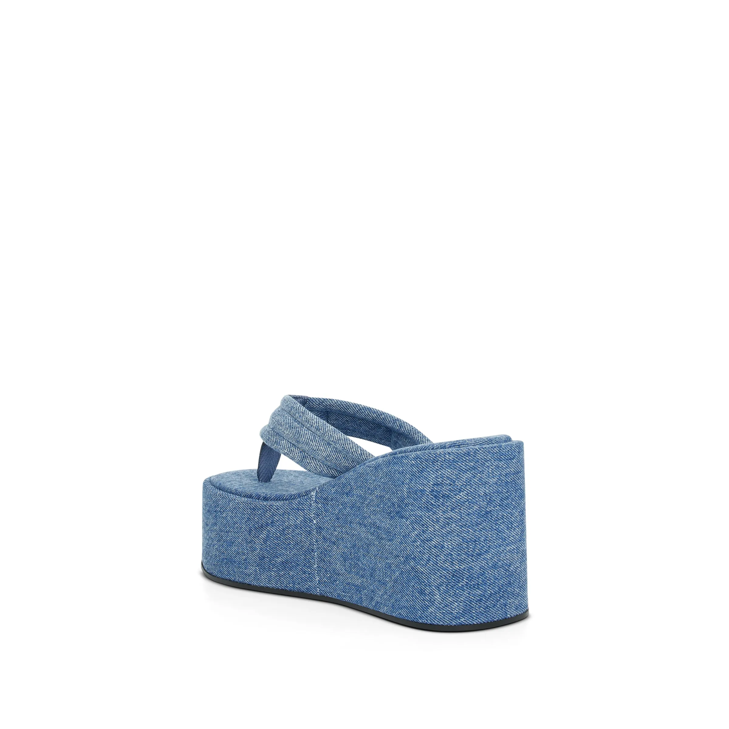 Denim Branded Wedge Sandal in Washed Blue sold by MARAIS product image thumbnail 3