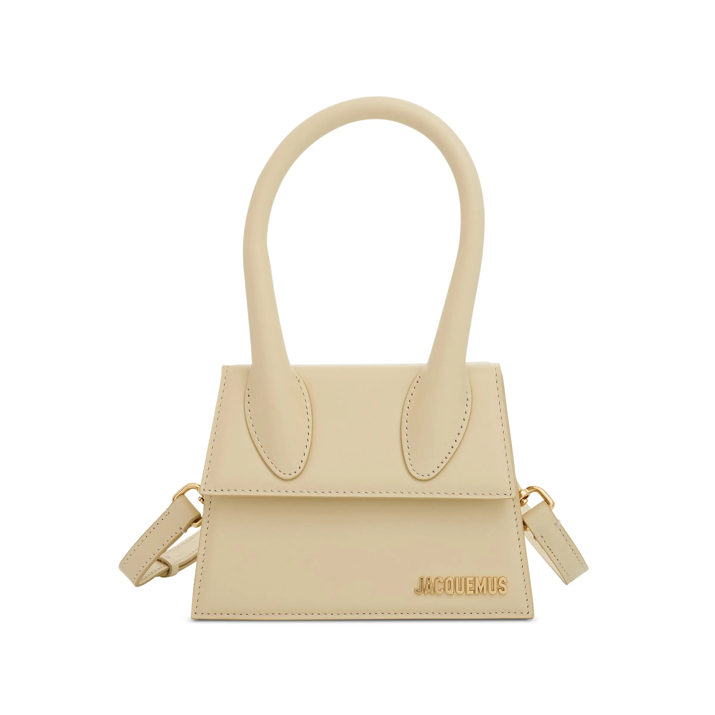 Le Chiquito Moyen Leather Bag in Ivory sold by MARAIS