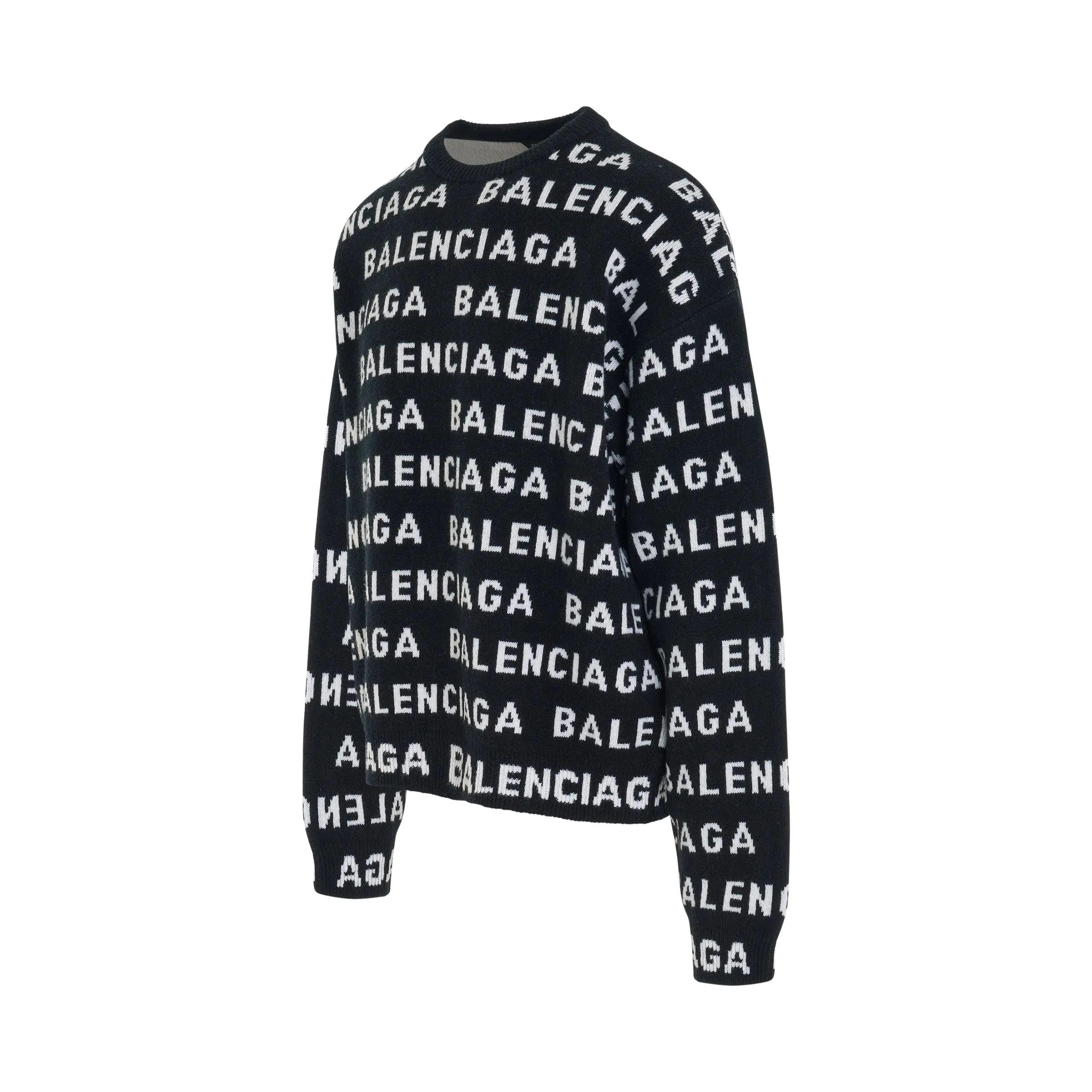 All-Over Logo Knit Sweater in Black/White sold by MARAIS product image thumbnail 2