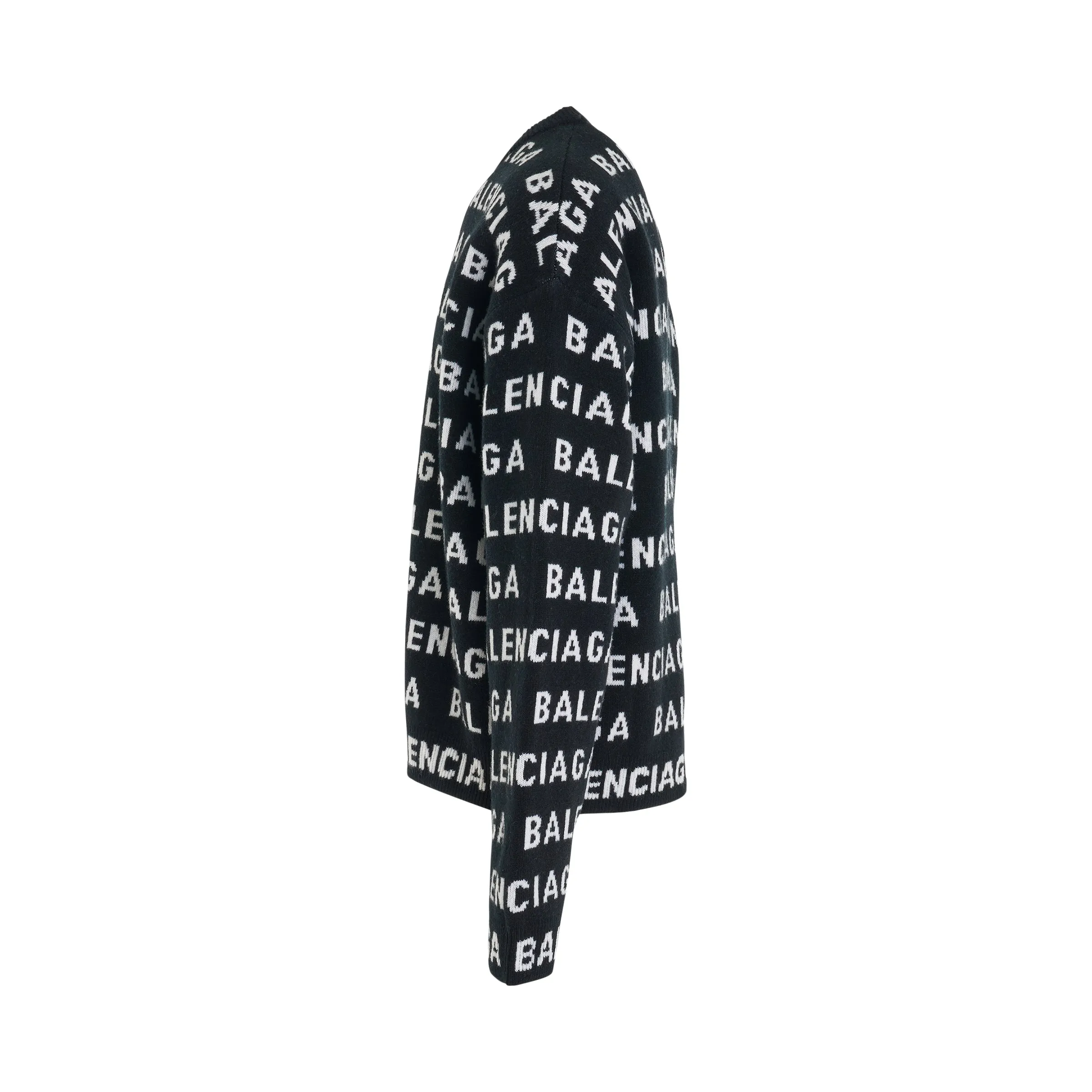 All-Over Logo Knit Sweater in Black/White sold by MARAIS product image thumbnail 3