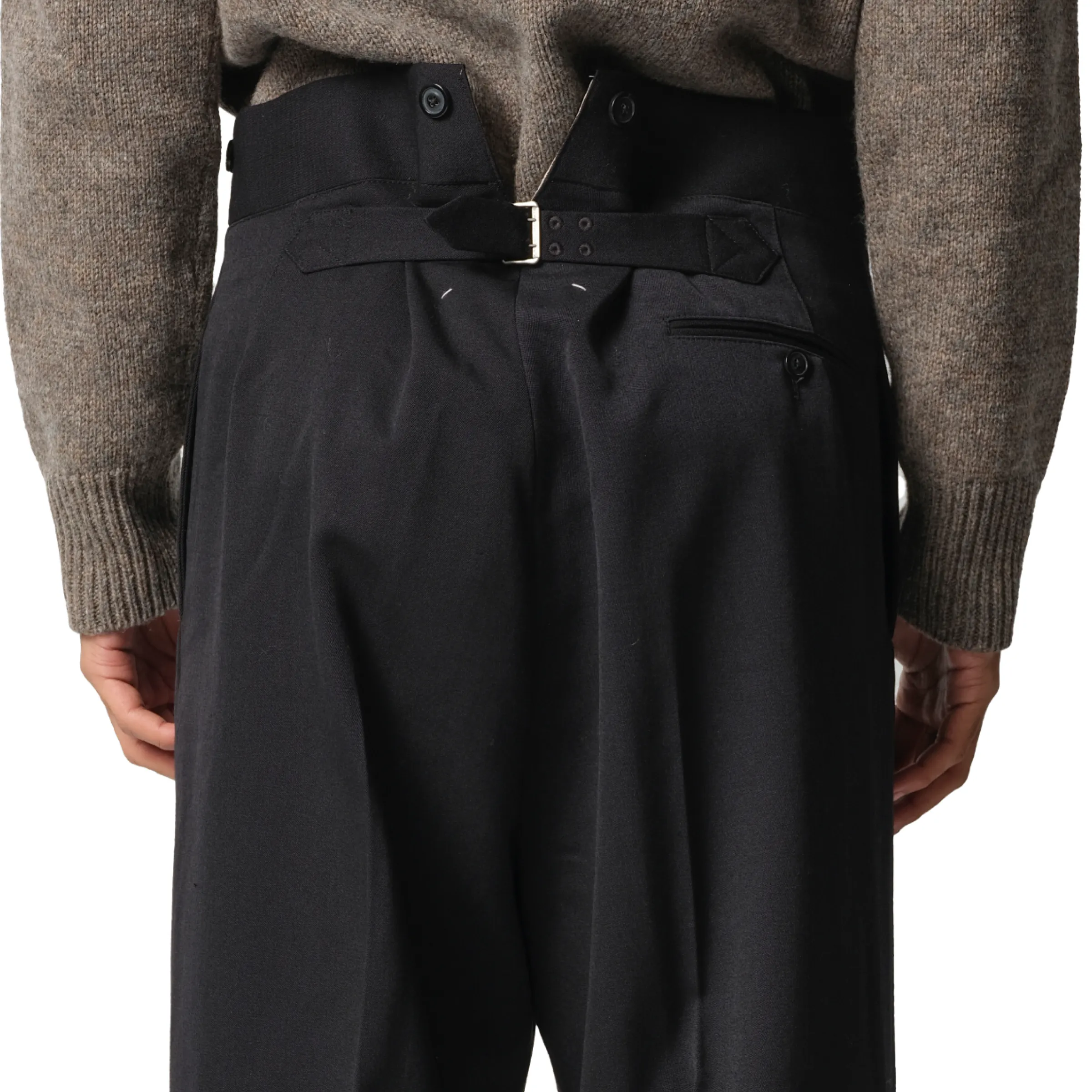 Wool Barathea Pants in Black sold by MARAIS product image thumbnail 3
