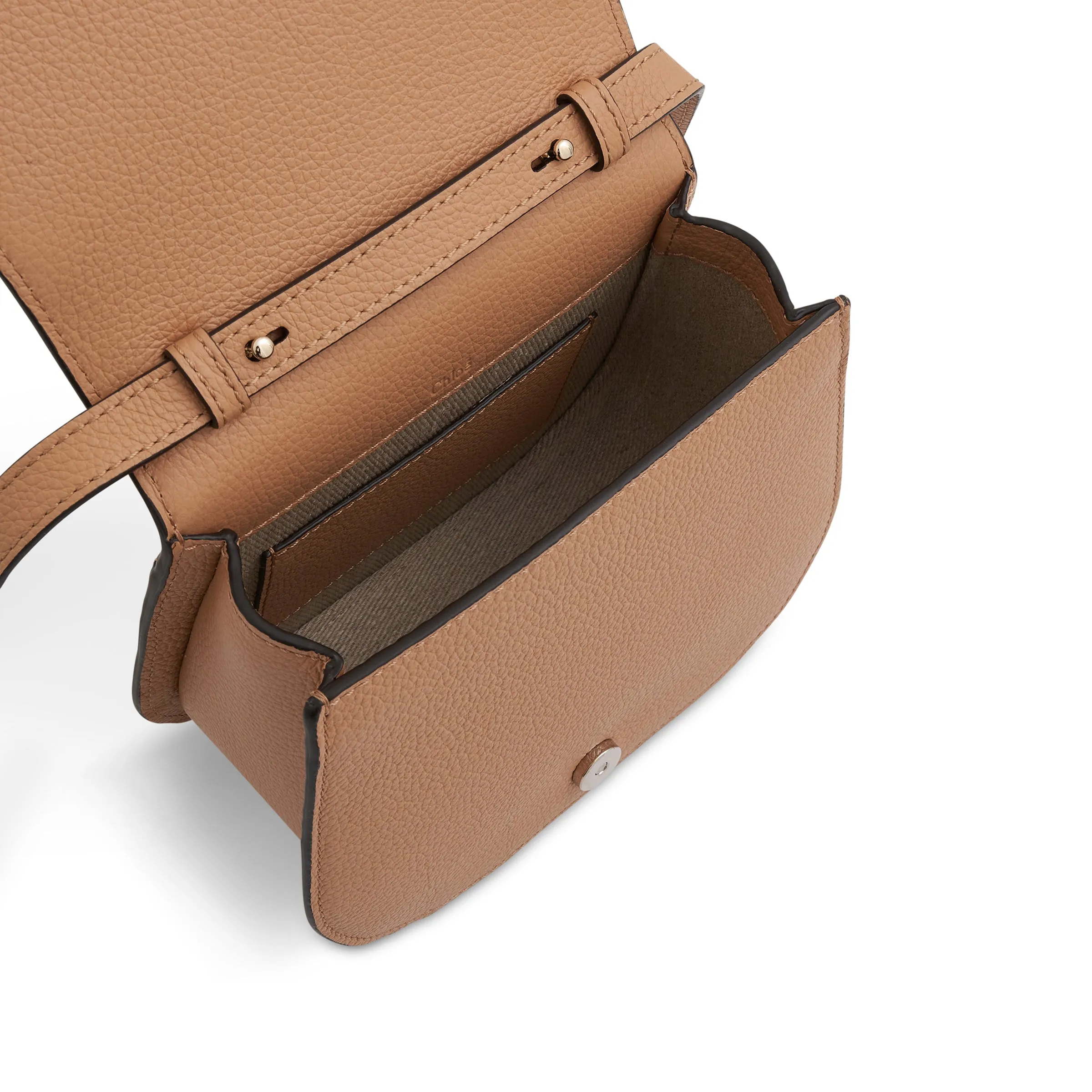 Alphabet Bag in Grained & Shinny Calfskin in Light Tan sold by MARAIS product image thumbnail 4