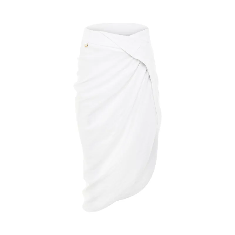 La Jupe Saudade Skirt in White sold by MARAIS