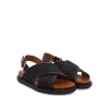 Fussbett Leather Sandal in Black/Earth of Sienna sold by MARAIS