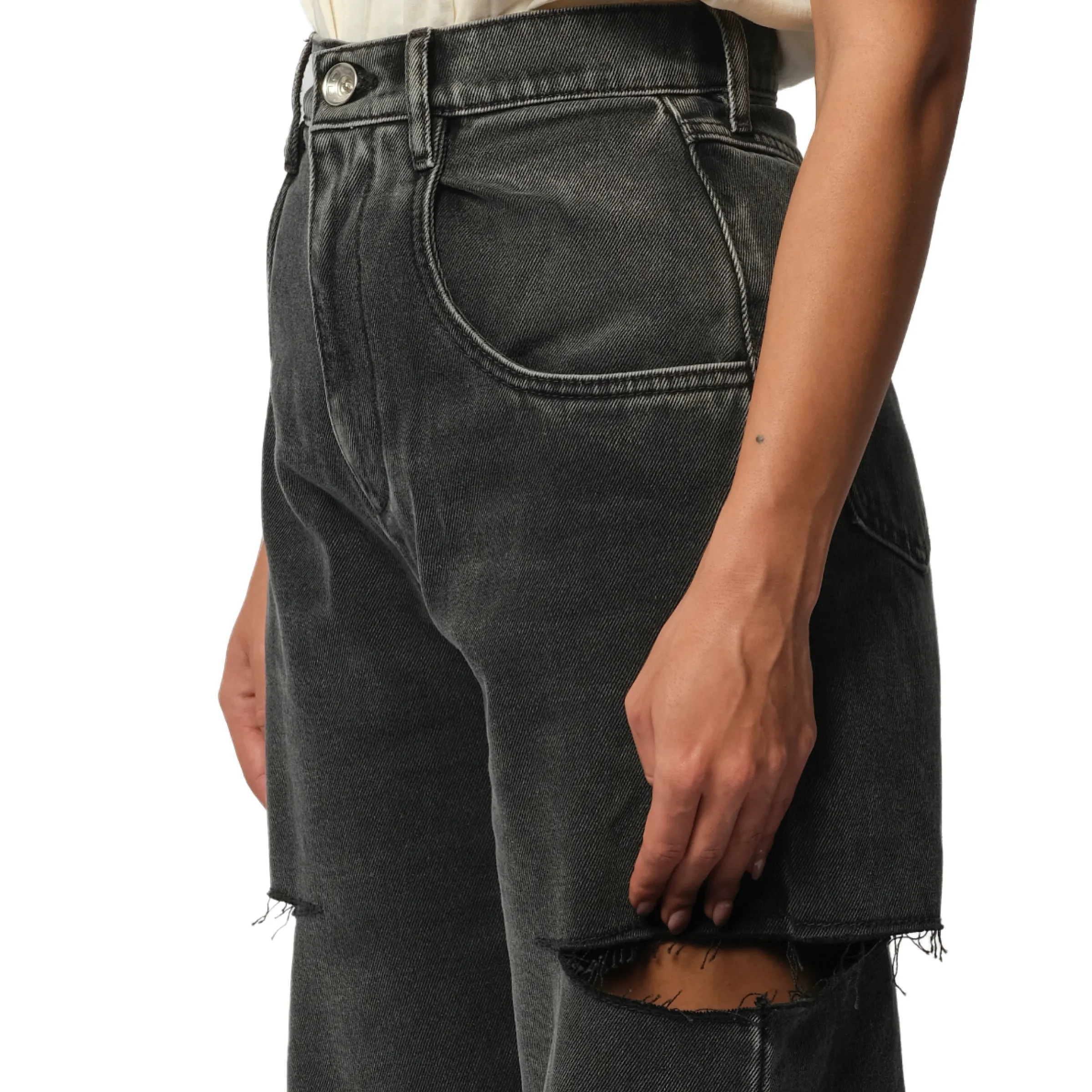 Slash Loose Fit Denim Jeans in Black sold by MARAIS product image thumbnail 3