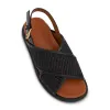 Fussbett Leather Sandal in Black/Earth of Sienna sold by MARAIS