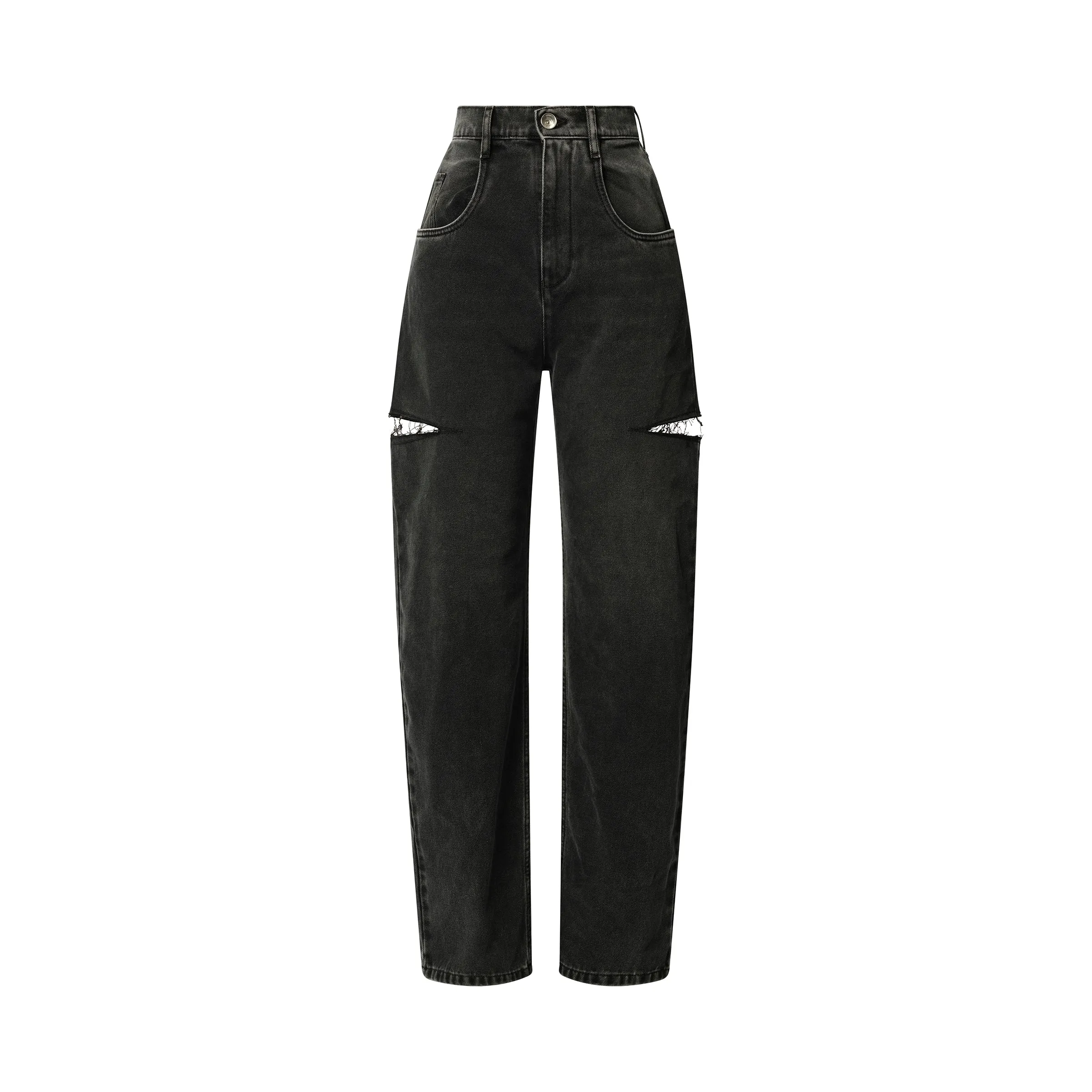 Slash Loose Fit Denim Jeans in Black sold by MARAIS product image thumbnail 2