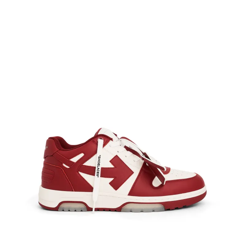 Out of Office Calf Leather Sneaker in White/Burgundy sold by MARAIS