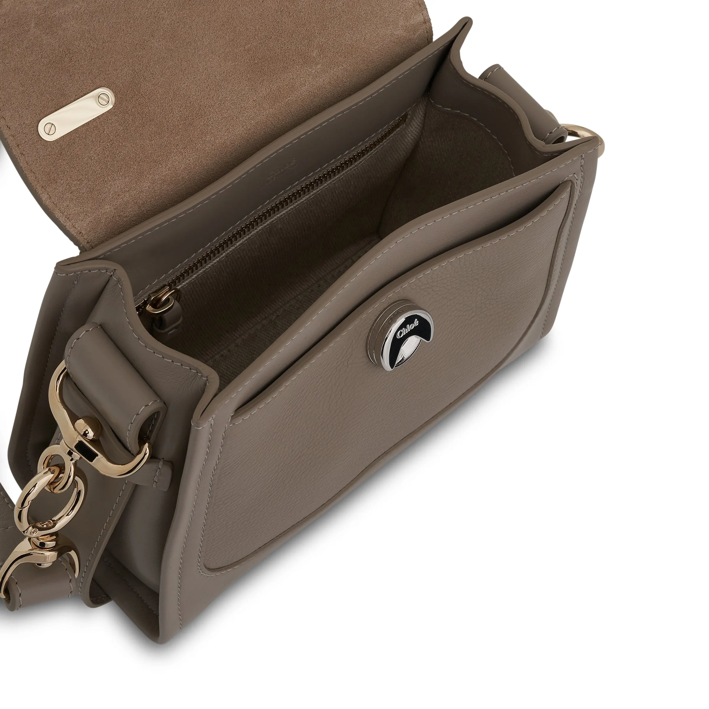 Mini Tess Day Bag in Grained & Shiny Calfskin in Motty Grey sold by MARAIS product image thumbnail 5