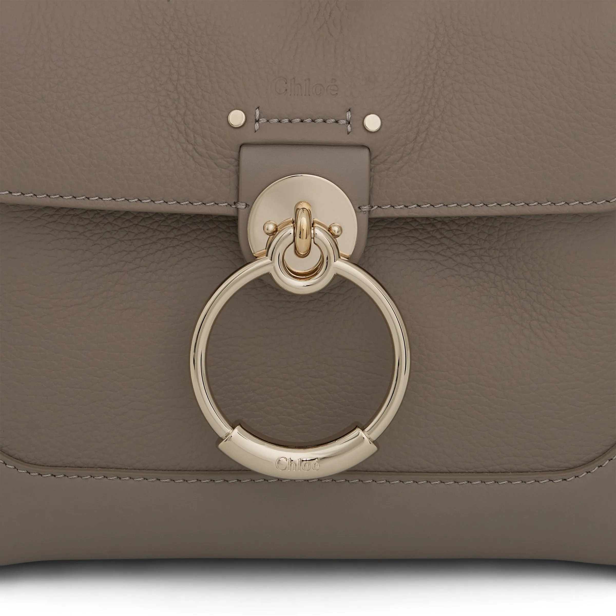 Mini Tess Day Bag in Grained & Shiny Calfskin in Motty Grey sold by MARAIS product image thumbnail 3