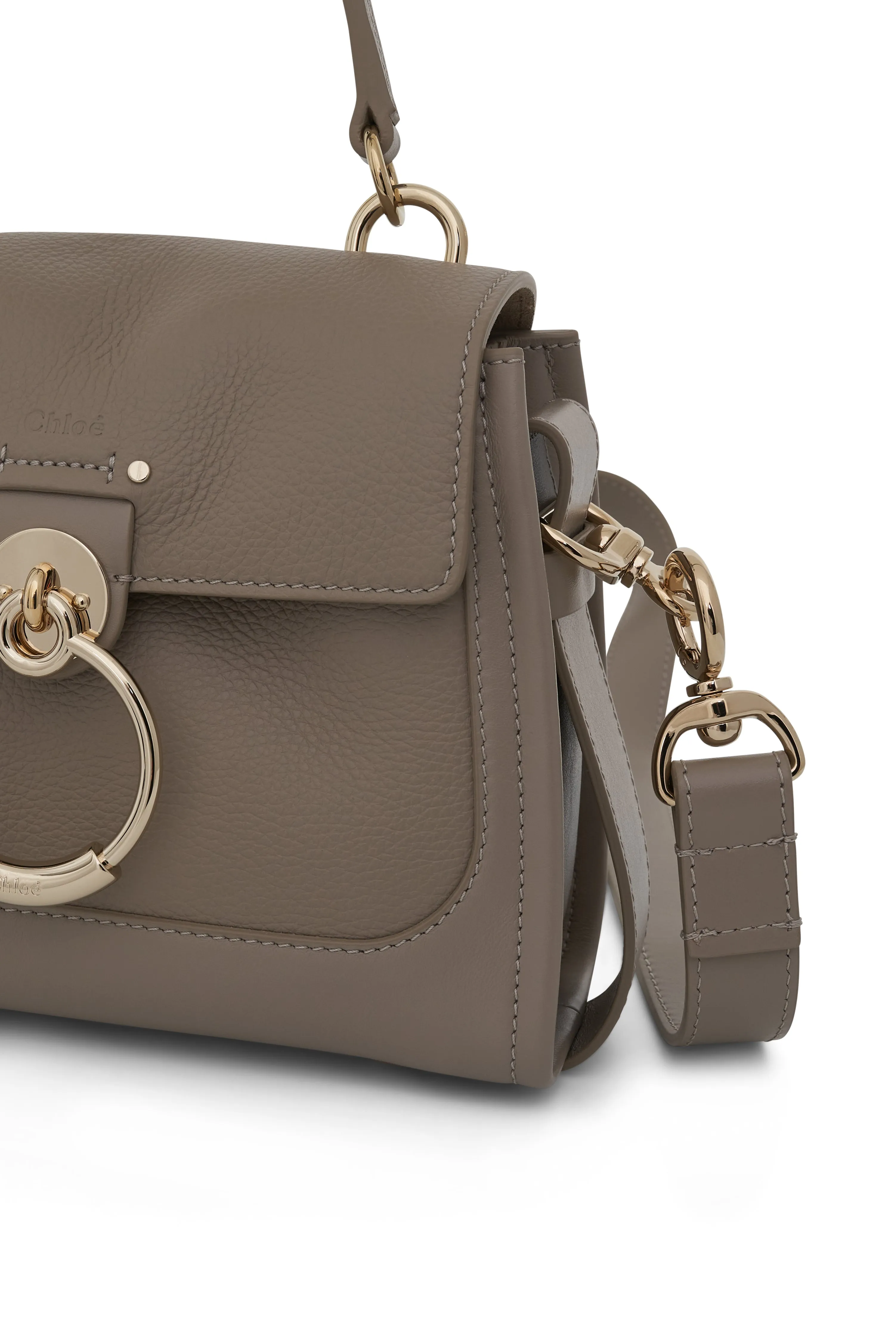 Mini Tess Day Bag in Grained & Shiny Calfskin in Motty Grey sold by MARAIS product image thumbnail 4