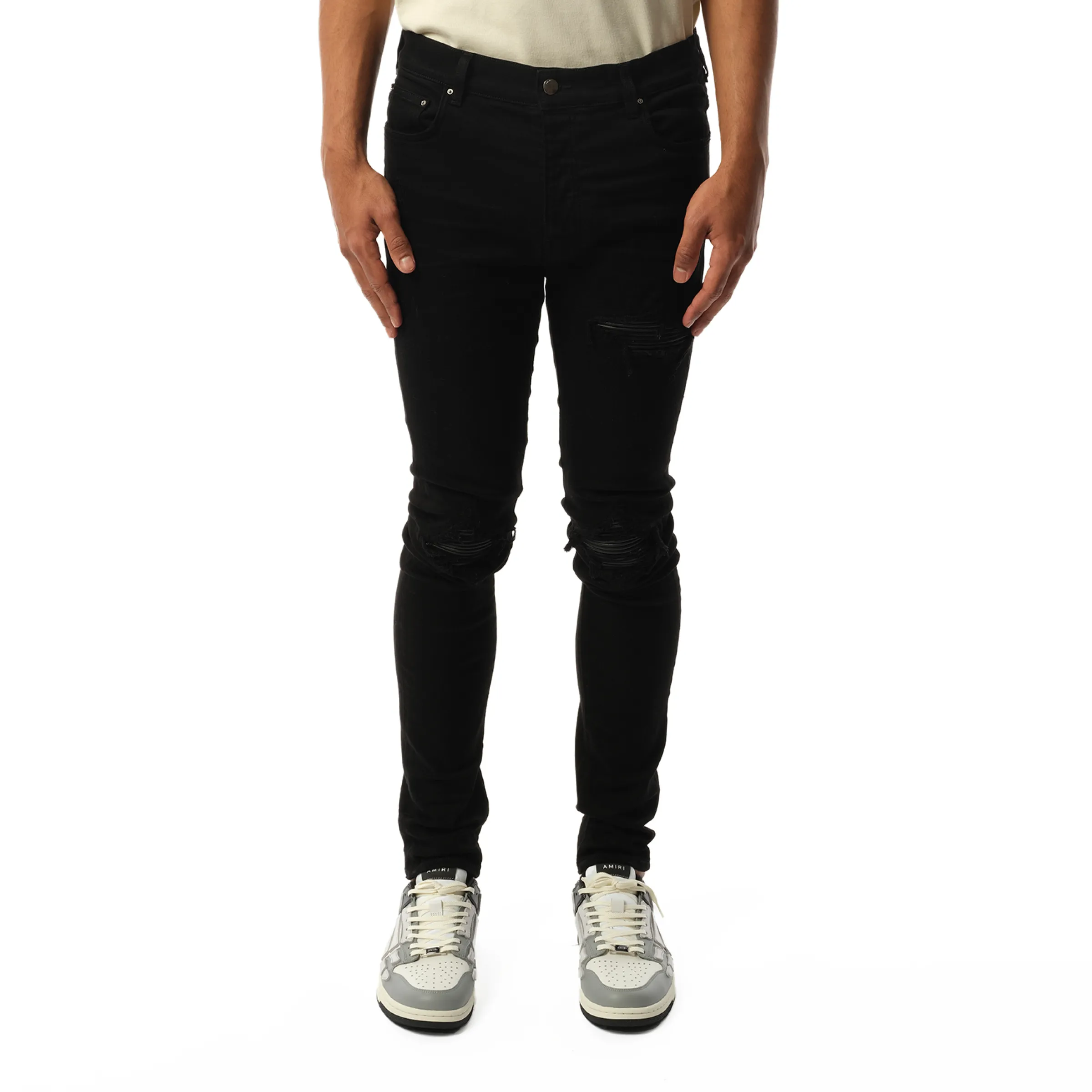 MX1 Distressed Jeans in Black sold by MARAIS