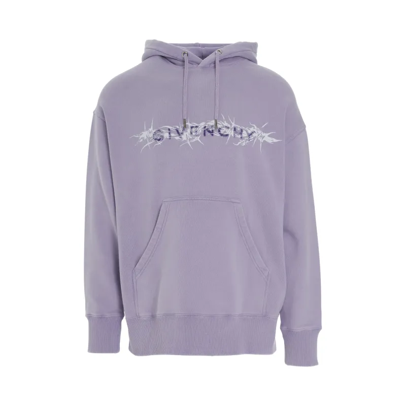 Barbed Wire with G Tufting Washed Hoodie in Lilac sold by MARAIS