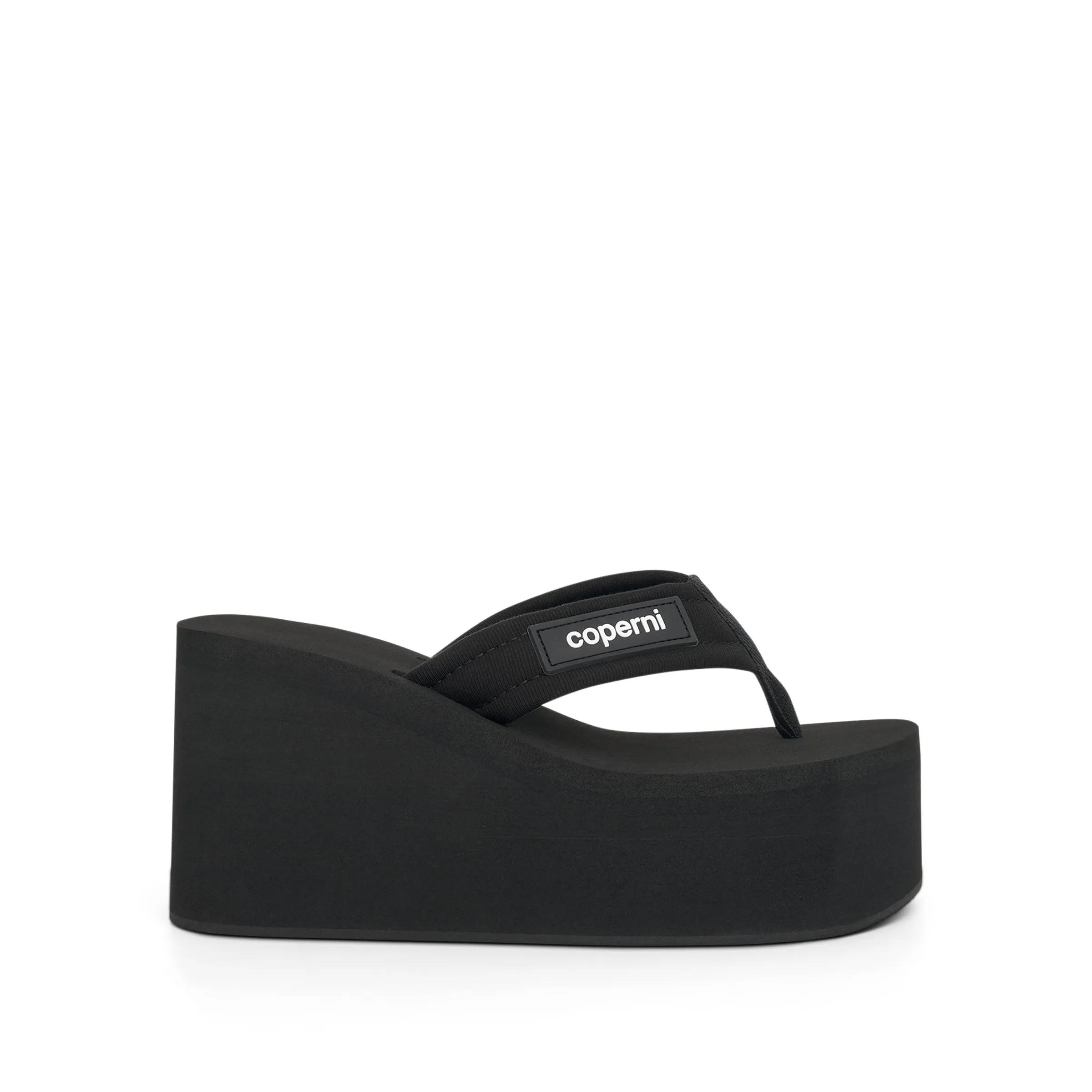 Branded Wedge Sandal in Black sold by MARAIS