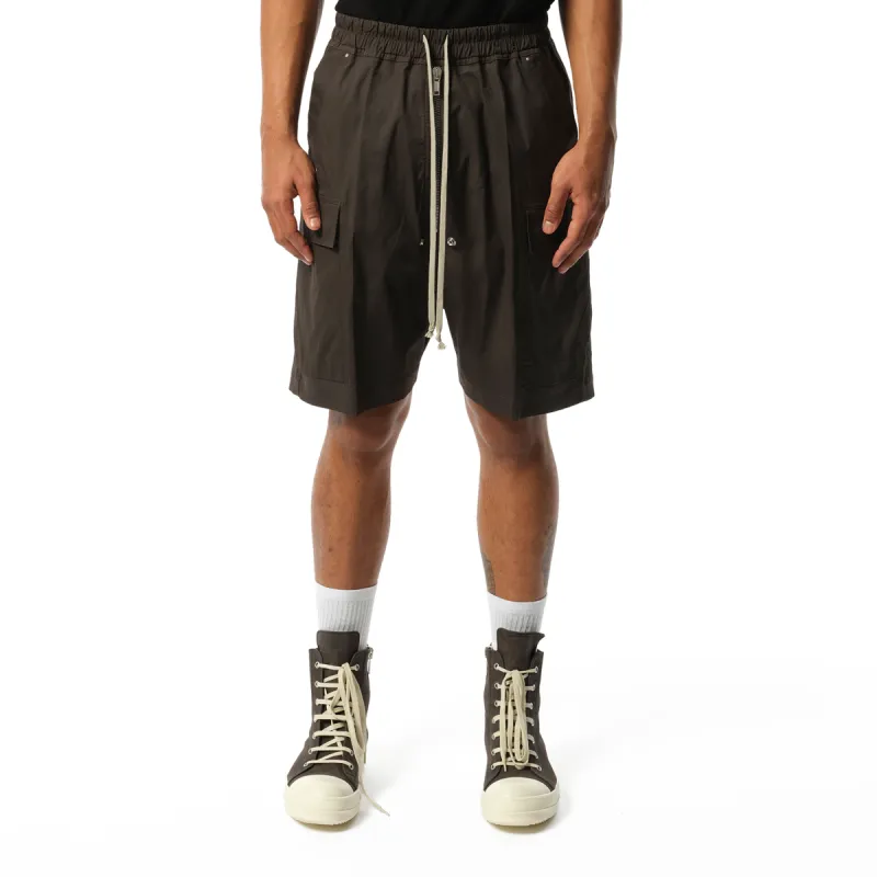 Cotton Poplin Cargobela Shorts in Dark Dust sold by MARAIS