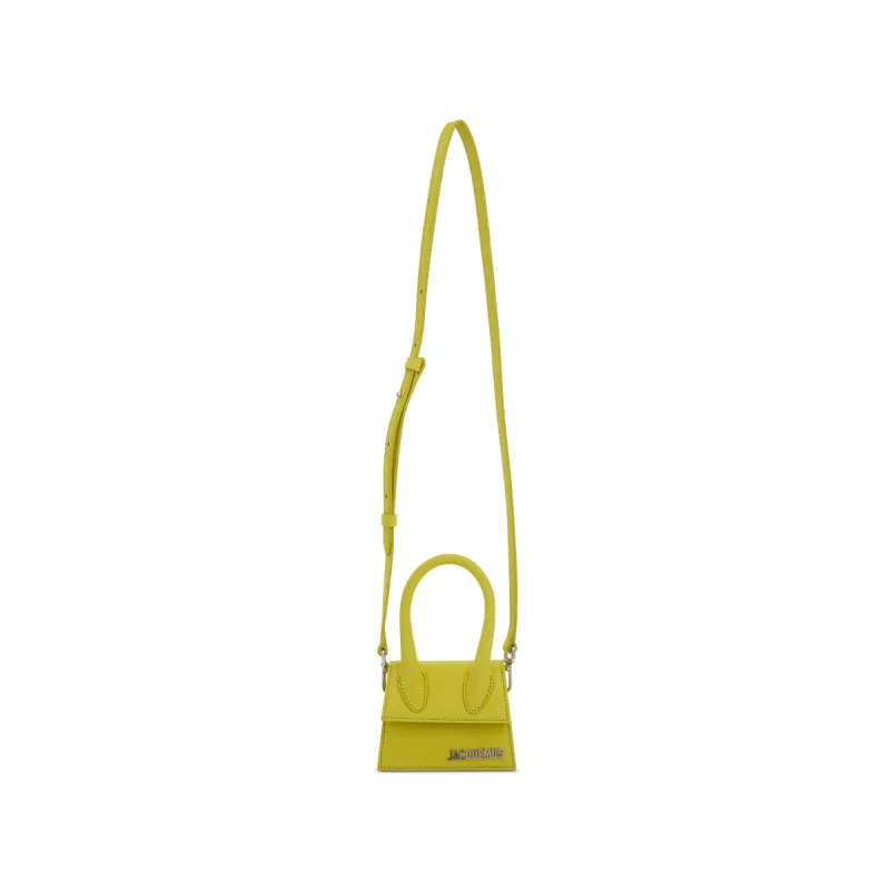 Le Chiquito Mini Croc Embossed Leather Bag in Neon Yellow sold by MARAIS