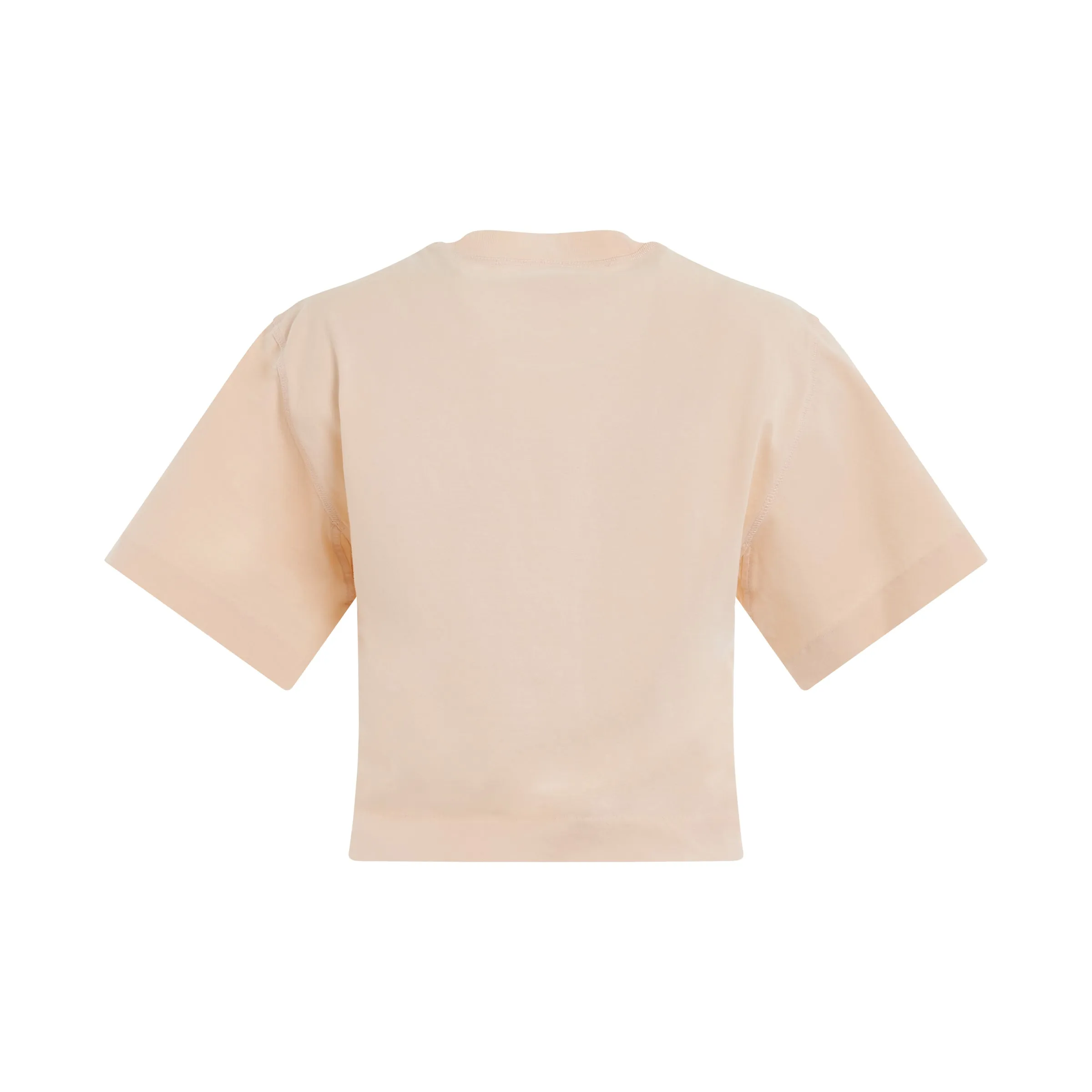 Embroidered Baseball Logo Crop T-Shirt in Nude/Fuchsia sold by MARAIS product image thumbnail 4