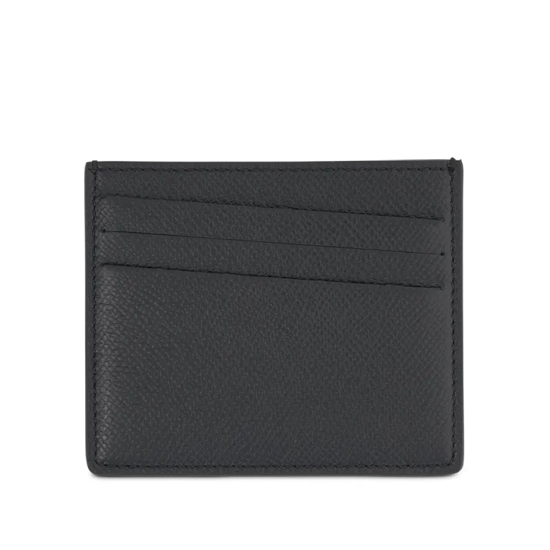 Four Stitch Logo 6CC Card Holder in Black sold by MARAIS