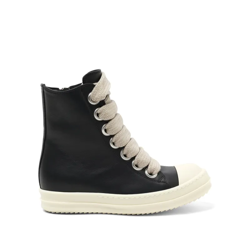Full Grain Jumbo Laced Sneaker in Black/Pearl/Milk sold by MARAIS