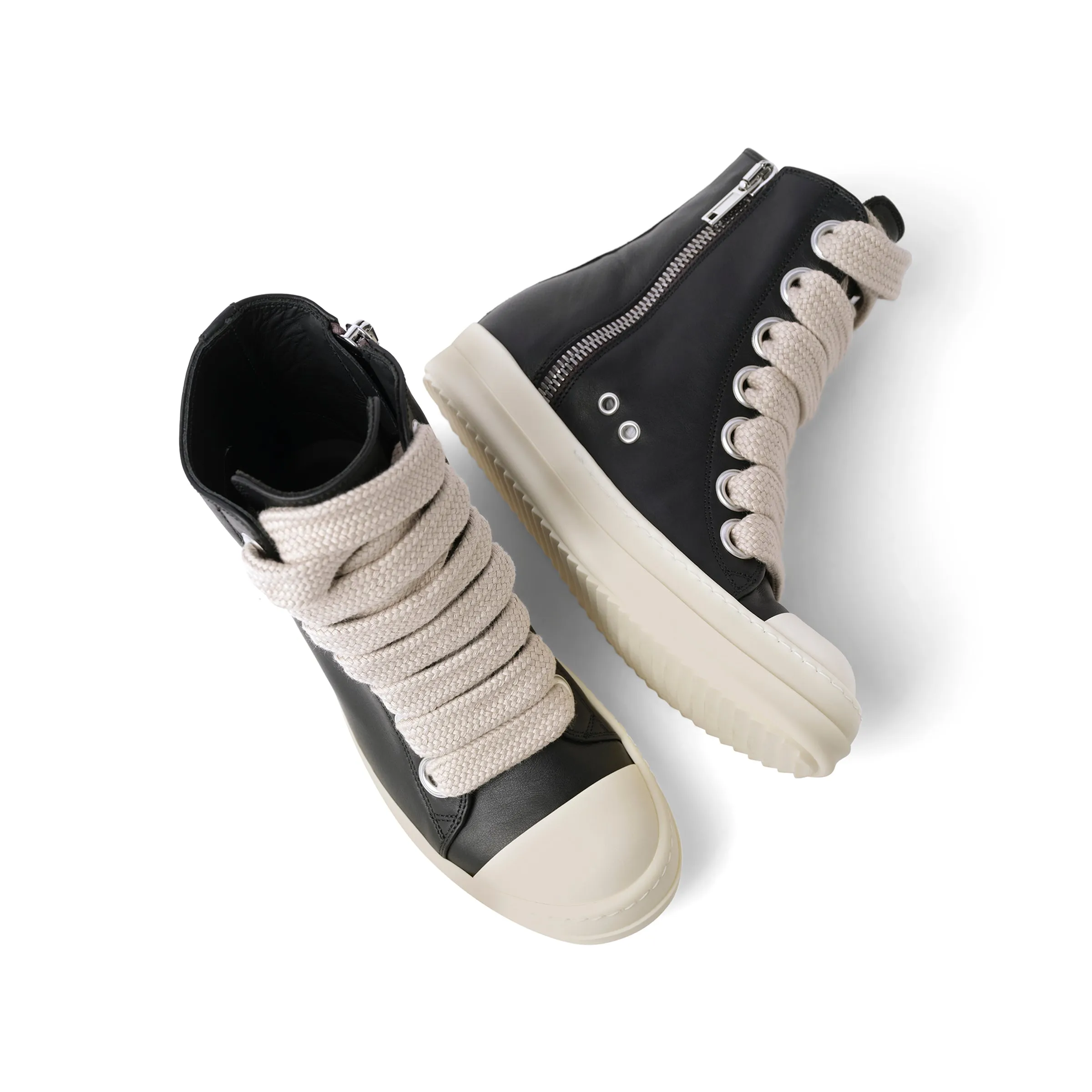 Full Grain Jumbo Laced Sneaker in Black/Pearl/Milk sold by MARAIS product image thumbnail 4