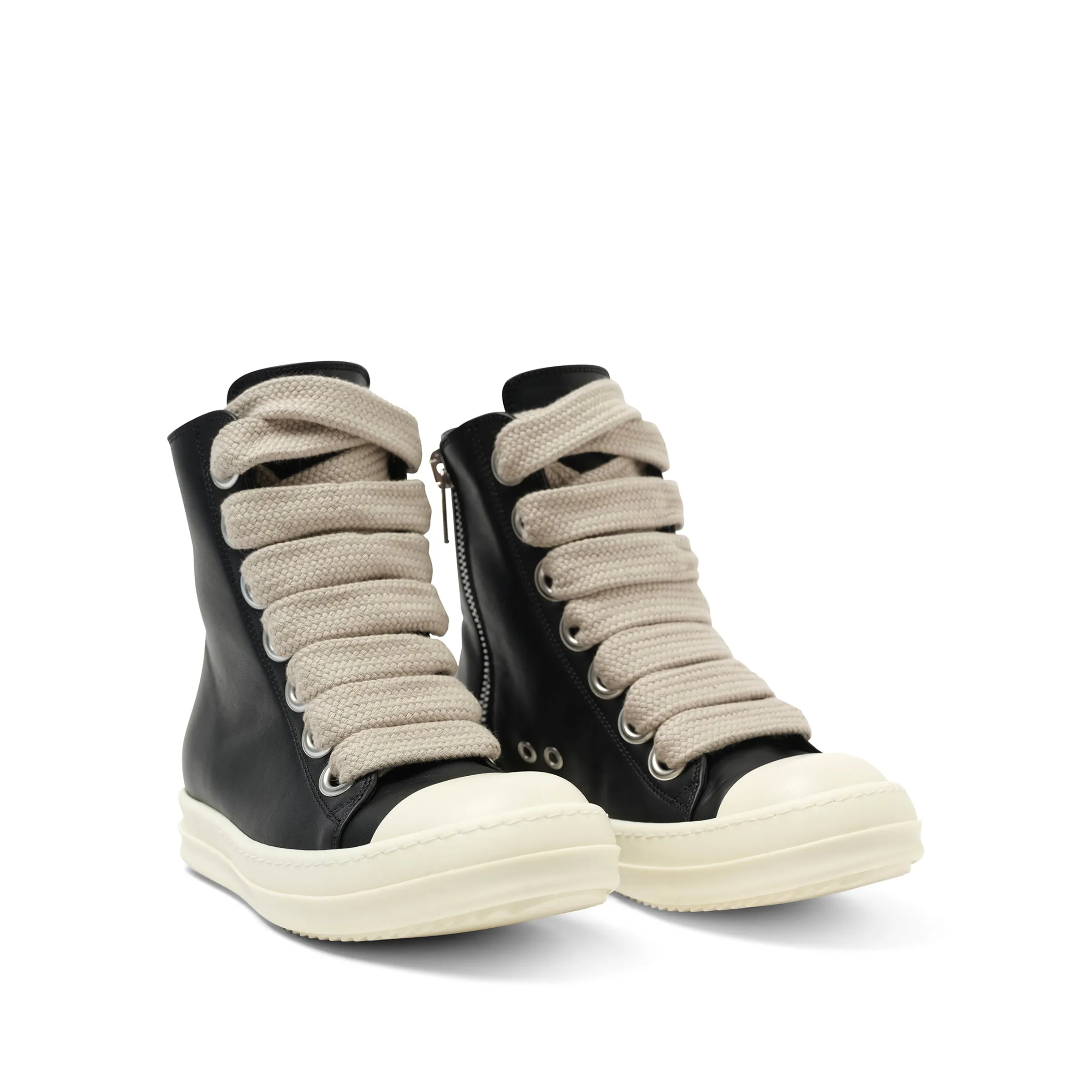 Full Grain Jumbo Laced Sneaker in Black/Pearl/Milk sold by MARAIS product image thumbnail 2