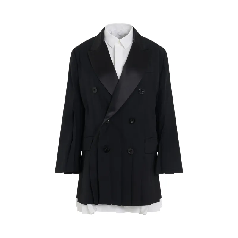 Suiting x Cotton Poplin Jacket in Black sold by MARAIS