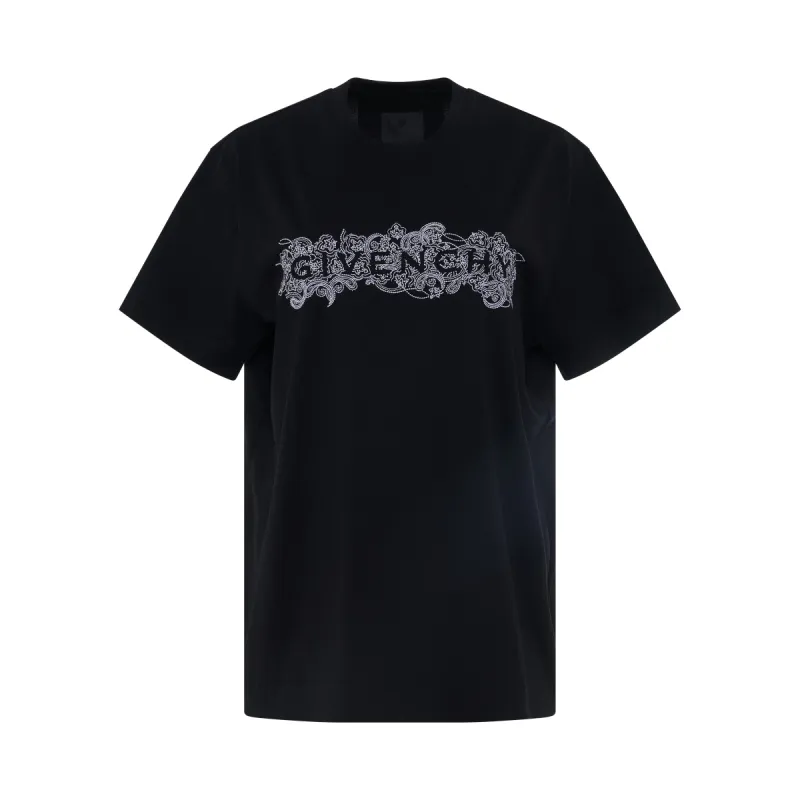 4G Embroidered Logo Classic Fit T-Shirt in Black sold by MARAIS