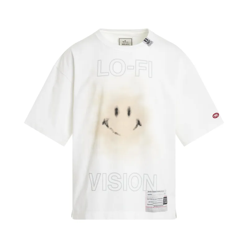 Smiley Face Printed T-Shirt in White sold by MARAIS