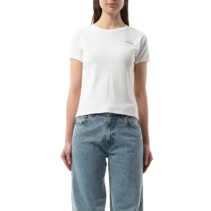 Logo Slim Fit T-Shirt in White/Black sold by MARAIS