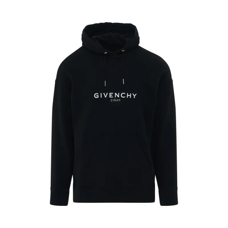 Reverse Logo Slim Fit Hoodie in Black sold by MARAIS