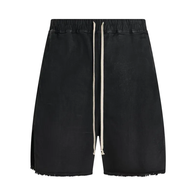 Long Boxers Shorts in Black Wax sold by MARAIS