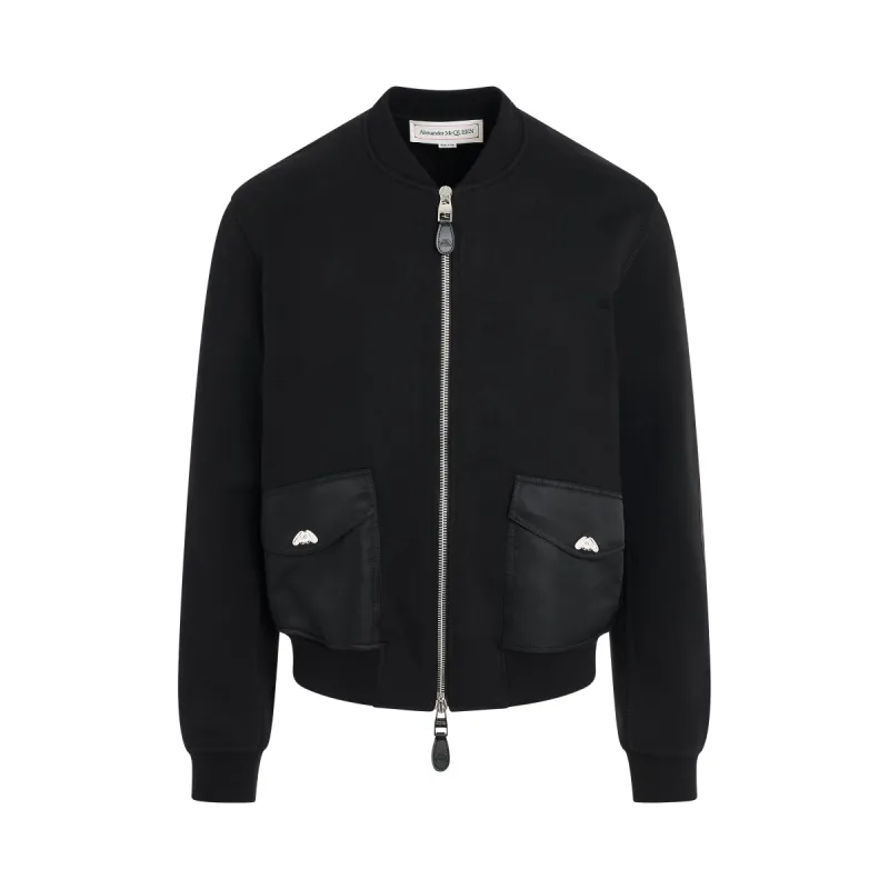 Heavy Loopback Bomber Jacket in Black sold by MARAIS