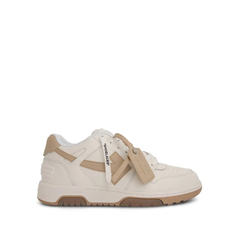 Out Of Office Calf Leather Sneaker in White/Sand sold by MARAIS