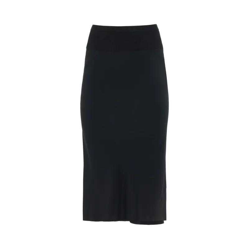 Knee Bias Skirt in Black sold by MARAIS