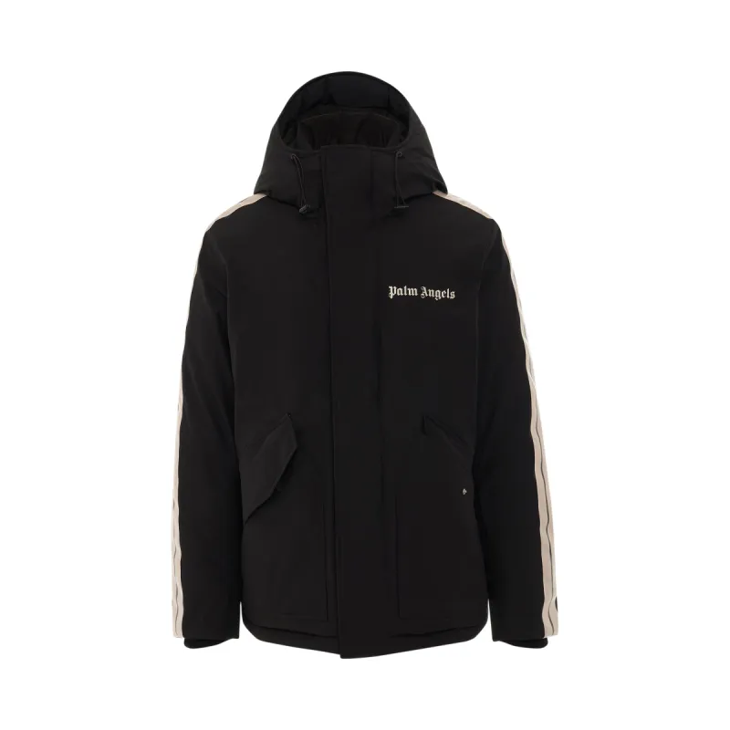 Track Ski Jacket in Black/White sold by MARAIS
